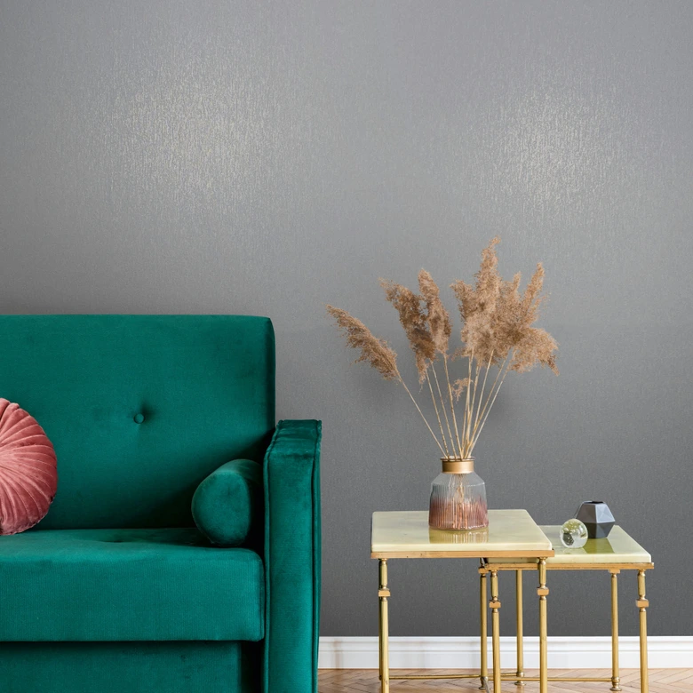 Vliestapete Uni, Textil Uni Klassisch in Grau 