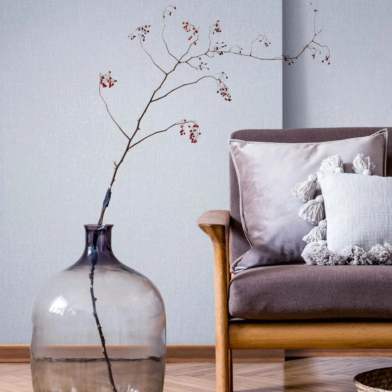 Tapeta z włókniny gładka, tekstylna gładka nowoczesna w kolorze niebieskim 