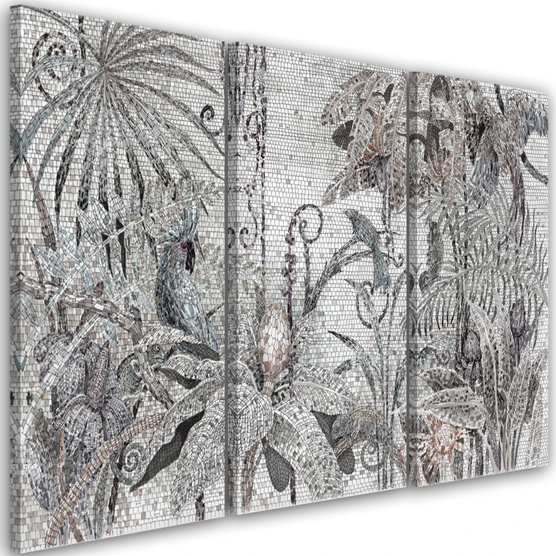 Tableau sur Toile en 3 parties Mosaïque Jungle 