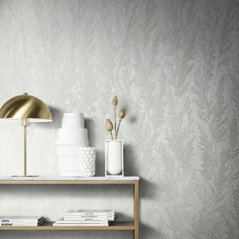 Vliestapete mit feinen Ästen weiß Floral 