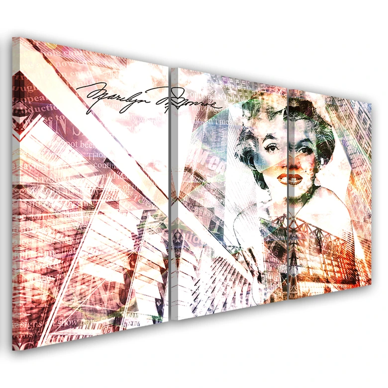 Leinwandbild 3-teilig, Marilyn Monroe 
