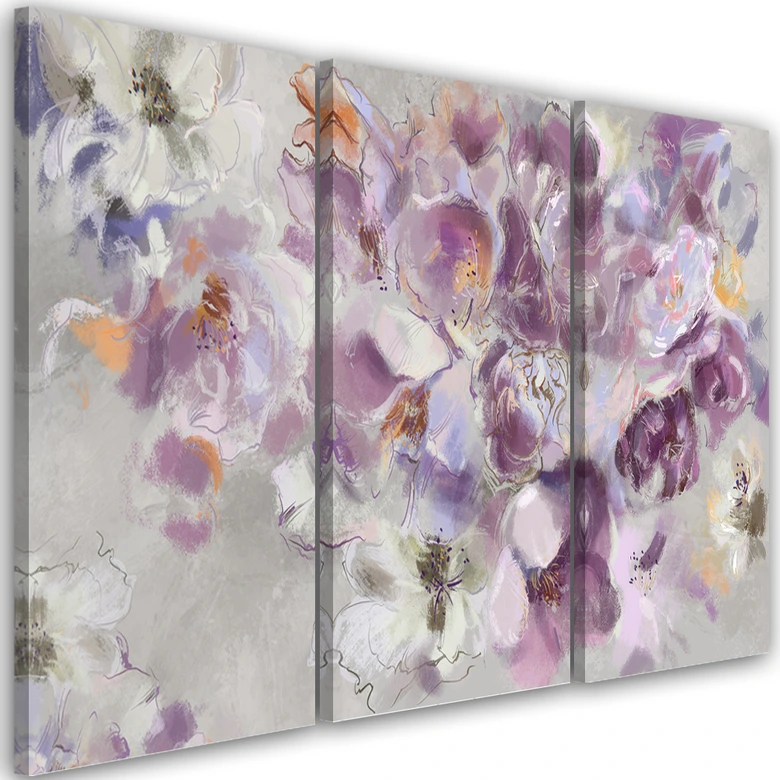 Leinwandbild 3 teilig, Iris Blume 
