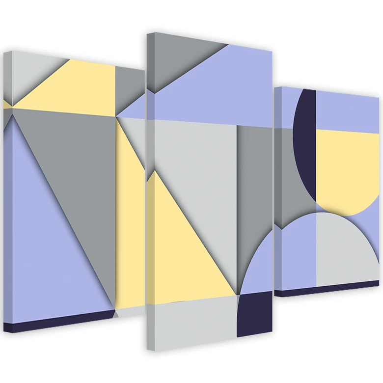 Leinwandbild 3 teilig, Geometrische Abstraktionsformen 