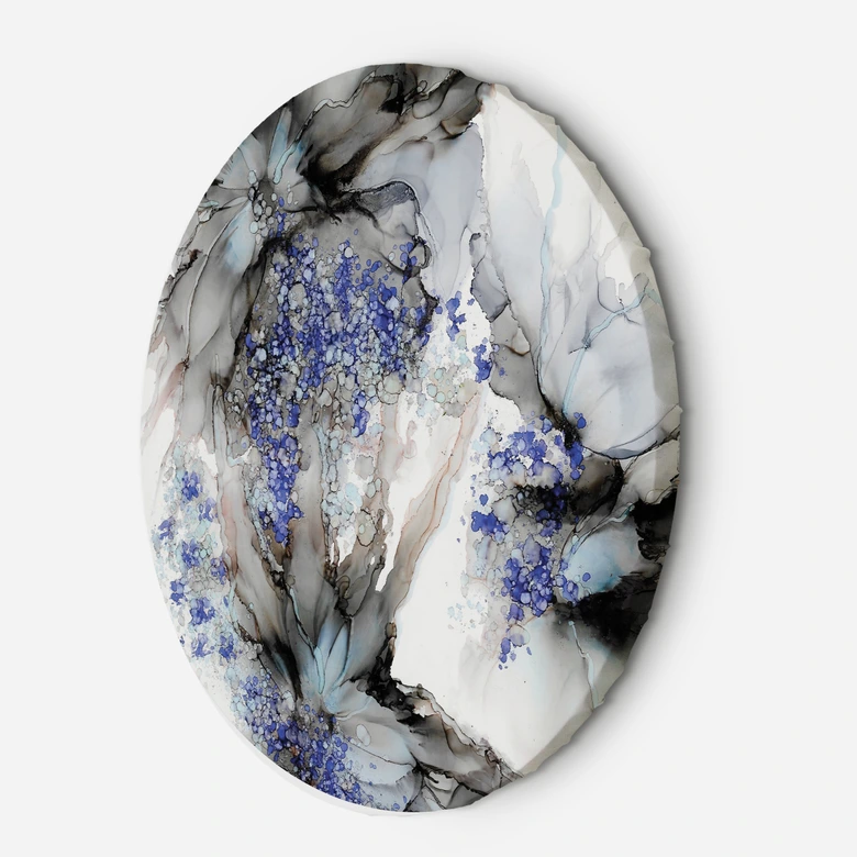 Rundes Leinwandbild Abstraktes Aquarell mit Blumen 