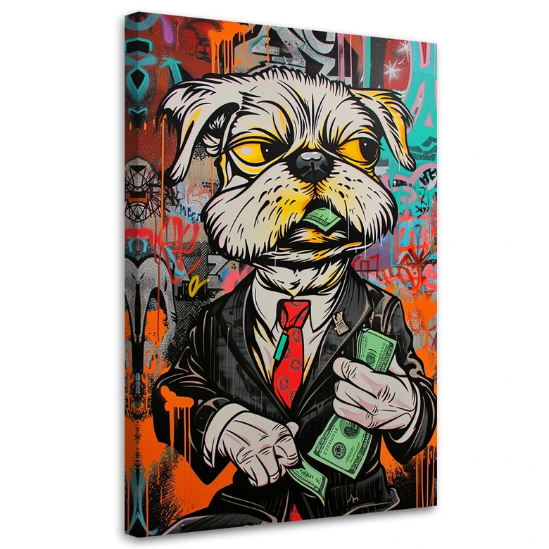 Leinwandbild, Hundedollar Pop Art 