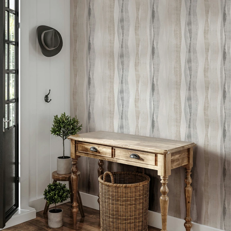 Vliestapete Streifen Grafisch Modern matt in Grau 