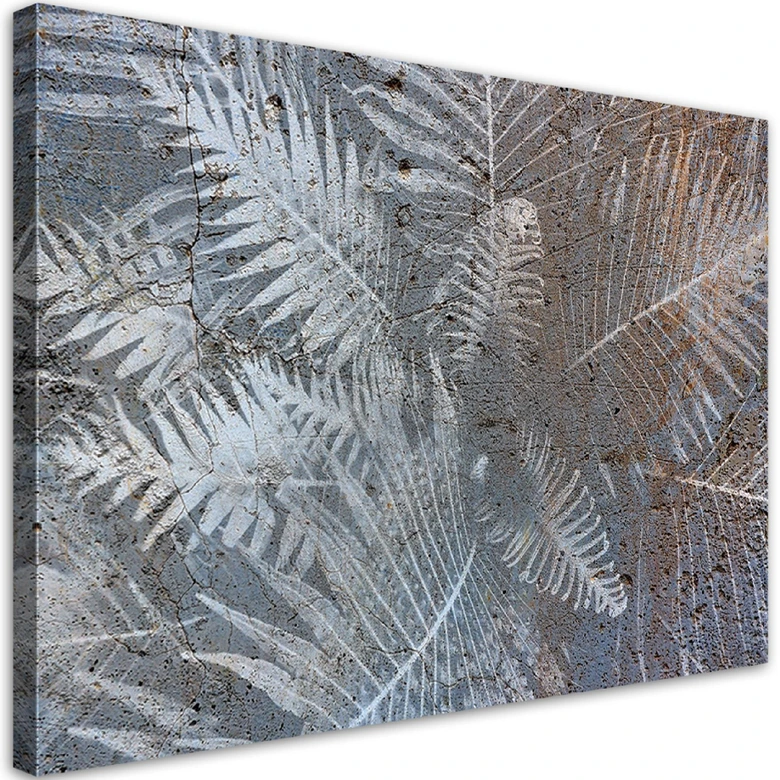 Canvas schilderij, varenbladeren planten 
