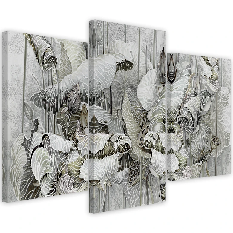 Leinwandbild 3 teilig, Saint Lotos Blumen 