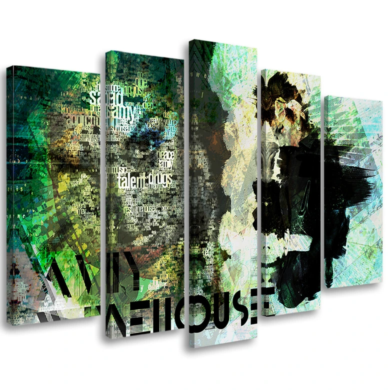 Leinwandbild 5 teilig, Amy Winehouse Sängerin 