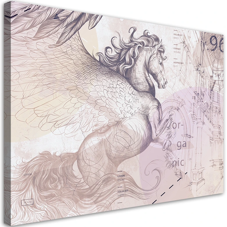 Canvasbillede, Pegasus hest abstrakt 