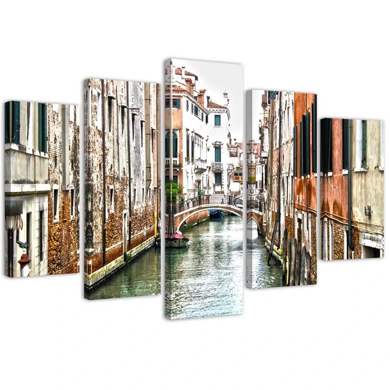 Leinwandbild 5 teilig, Venedig Kanal Italien Stadt 