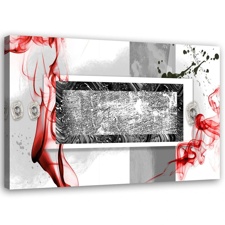 Leinwandbild, Abstrakt 3D Rot 