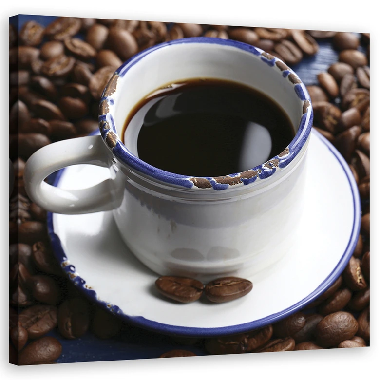 Canvas schilderij, kop zwarte koffie 