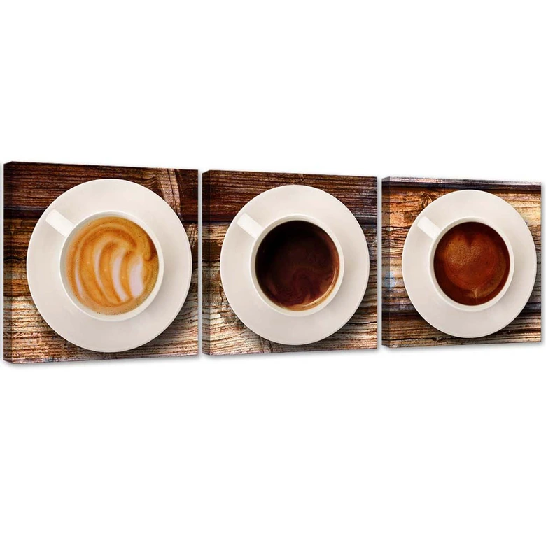 Leinwandbild 3-teilig, Kaffeetassen 