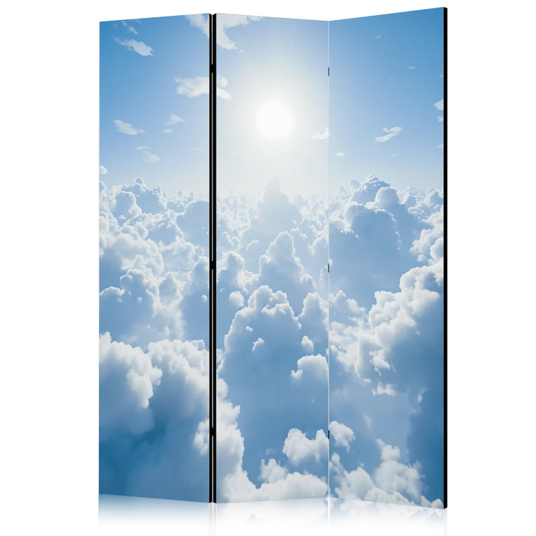 Paravent, Raumteiler freistehend, Trennwand - Heavenly Calm: Warm Rays of the Sun 