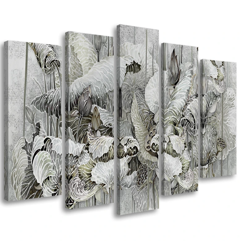Leinwandbild 5 teilig, Saint Lotos Blumen 