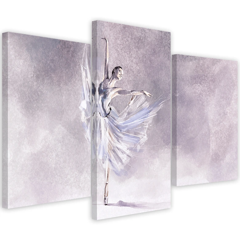 Leinwandbild 3 teilig, Ballerina Pirouet 