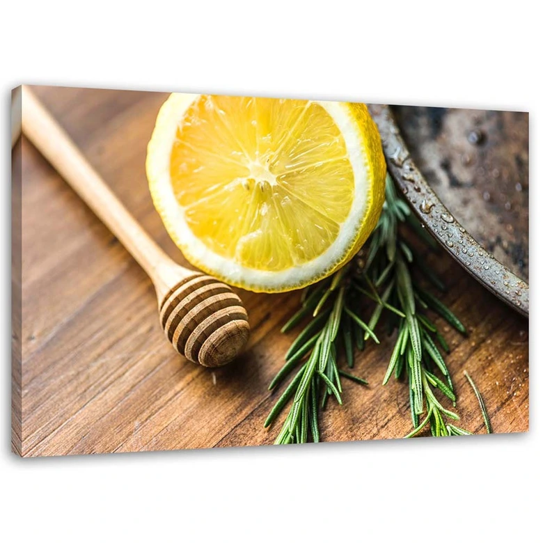 Canvasbillede, Citron og rosmarin 