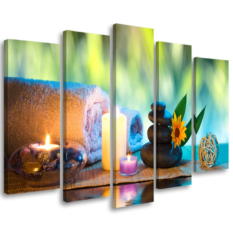 Leinwandbild 5 teilig, Zen Spa Wellness  