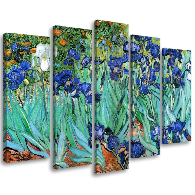 Leinwandbild 5 teilig, Vincent Van Gogh Schwertlilien 