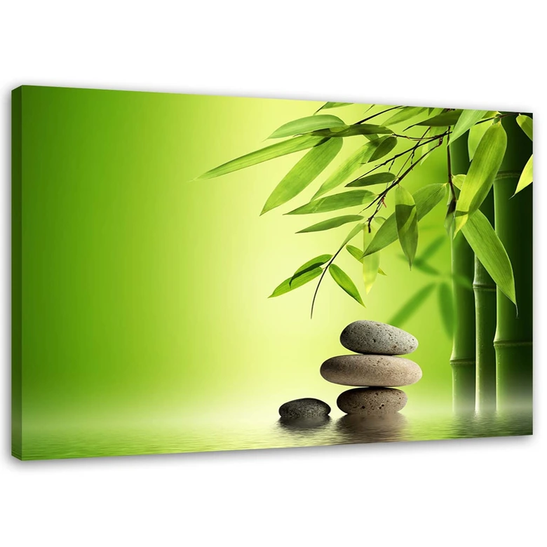 Leinwandbild, Zen Steine und Bambus 