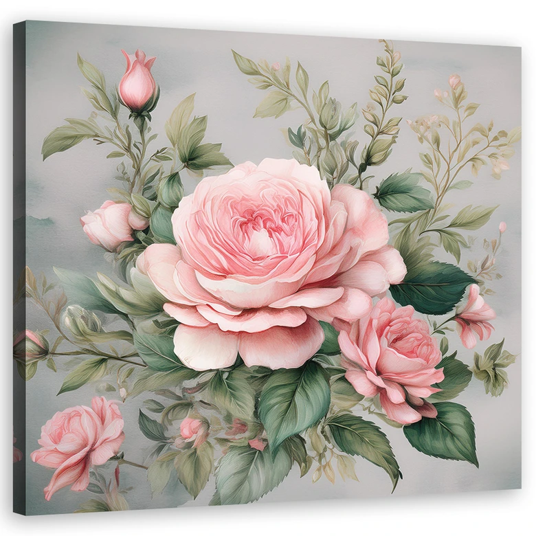 Leinwandbild Rose Shabby Chic Blumen 
