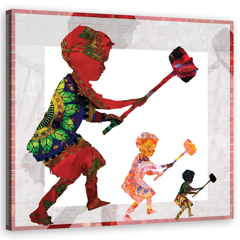 Leinwandbild, Banksy Boy mit einem Hammer 