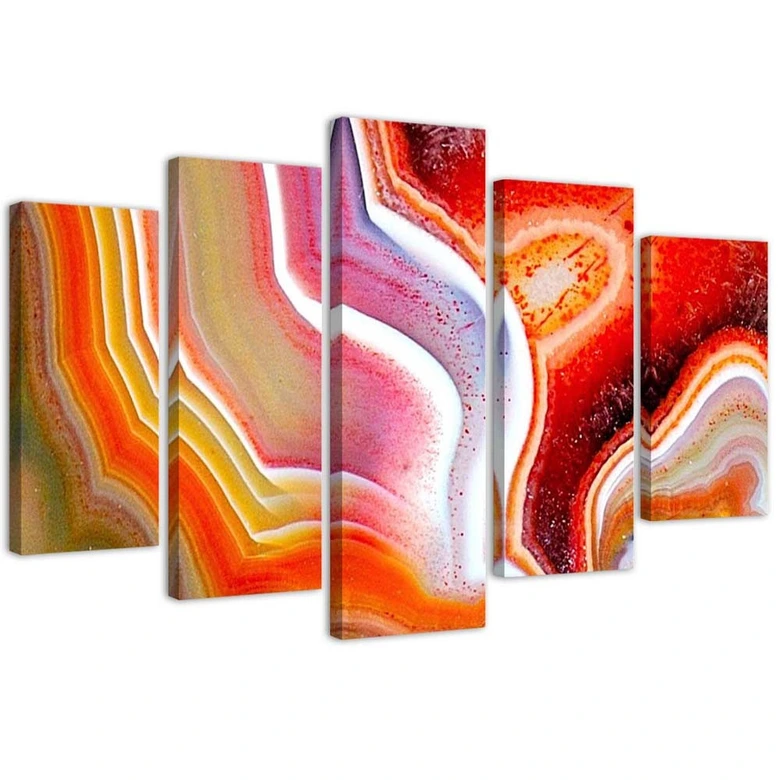 Leinwandbild 5 teilig, Bunte Abstraktion 