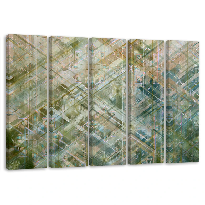 Leinwandbild 5 teilig, Abstrakte geometrische Formen 