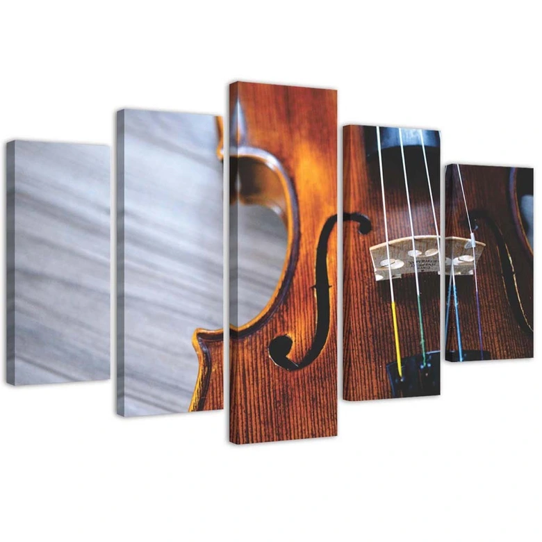 Leinwandbild 5 teilig, Geigenmusik 