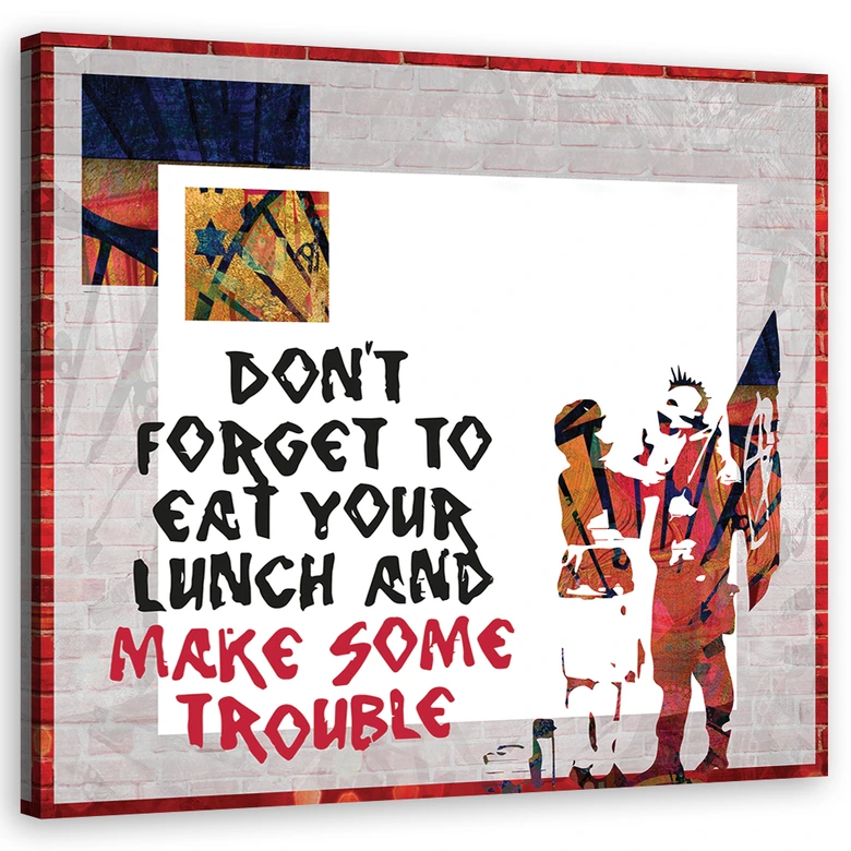 Leinwandbild, Banksy Sohn Punk und Mutter 