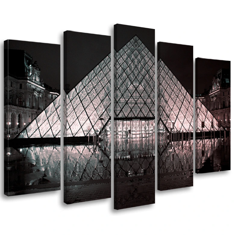 Leinwandbild 5 teilig, Louvre Paris Frankreich 