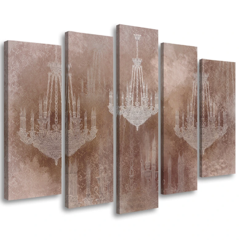Canvas print 5 dele, lysekrone 