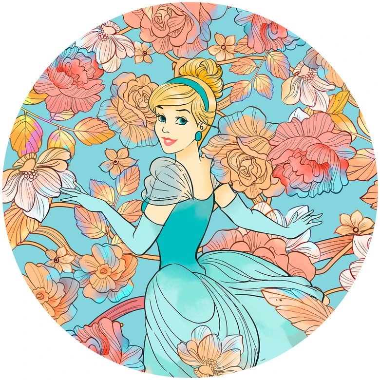 Selvklæbende non-woven tapet - Cinderella Pastel Dreams - 125 x 125 cm 