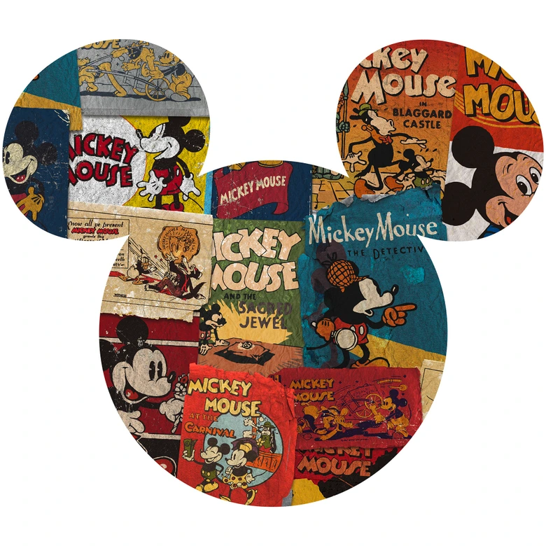 Papier peint intissé autocollant - Mickey Head Billboard - 125 x 125 cm 