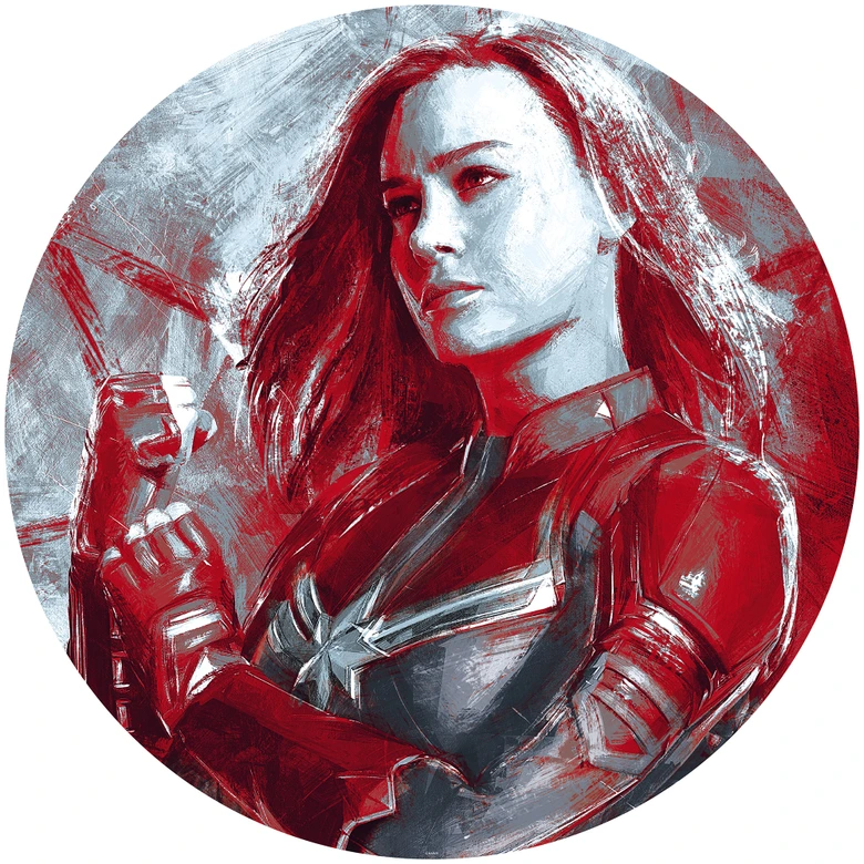 Selbstklebende Vlies Fototapete - Avengers Painting Captain Marvel - 125 x 125 cm 