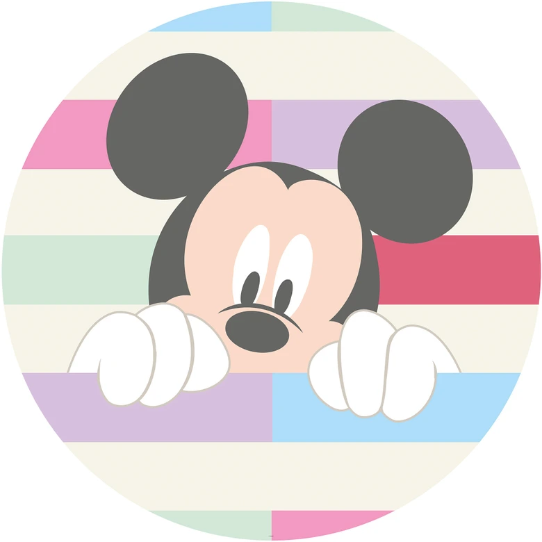 Selbstklebende Vlies Fototapete - Mickey Peek-a-boo - 125 x 125 cm 