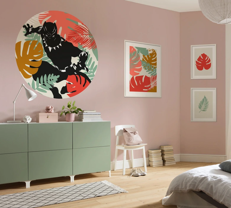Selbstklebende Vlies Fototapete - Winter Tropics Black Panther - 125 x 125 cm 