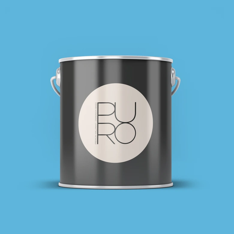 Premium väggfärg blå - Tygmatt väggfärg för interiör - PURO c3002 oceanblå 