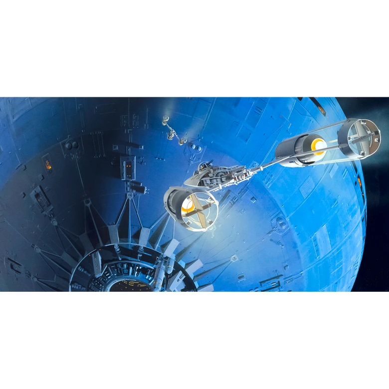Vlies Fototapete - Star Wars Classic RMQ Death Star Assault - 500 x 250 cm 