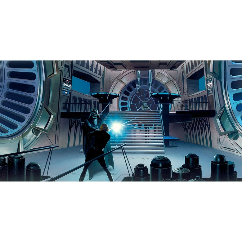Vlies Fototapete - Star Wars Classic RMQ Duell Throneroom - 500 x 250 cm 