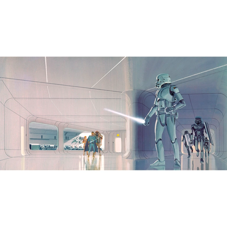 Vlies Fototapete - Star Wars Classic RMQ Stormtrooper Hallway - 500 x 250 cm 