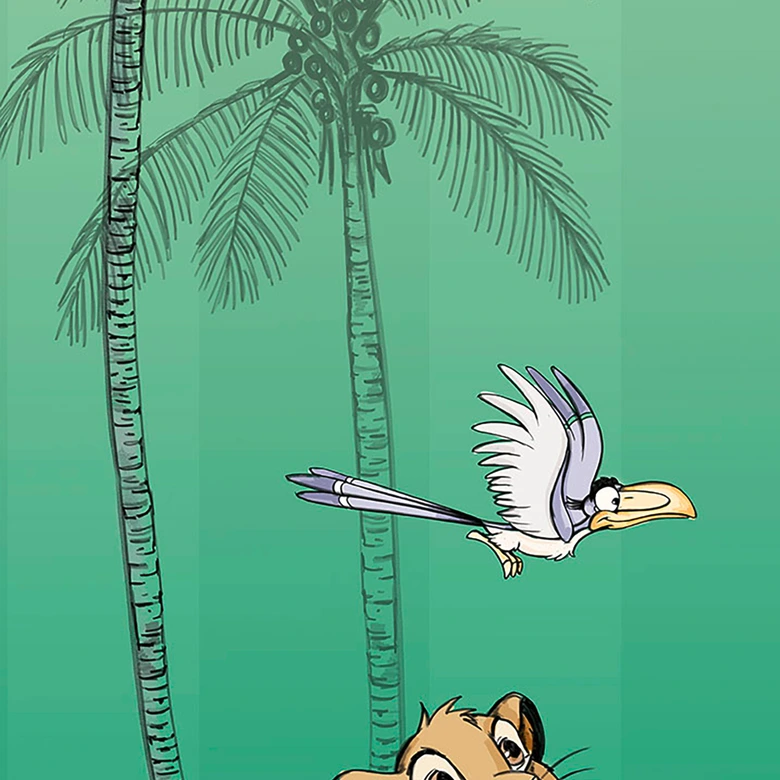 Vlies Fototapete - Jungle Simba - 100 x 280 cm 