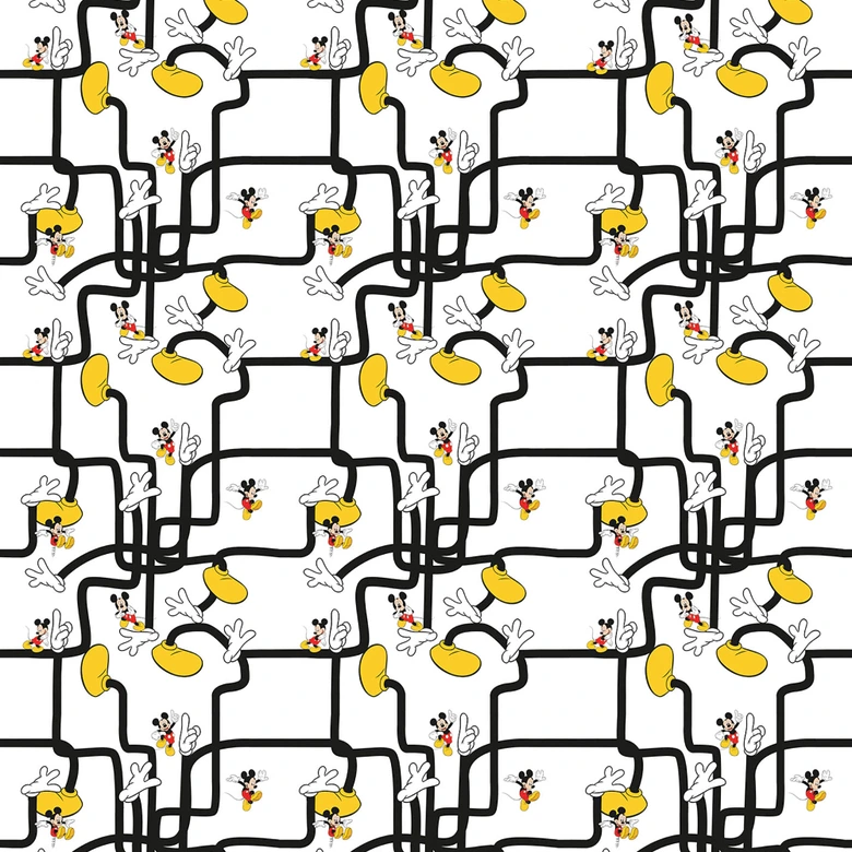 Vlies Fototapete - Mickey Mouse Foot Labyrinth - 200 x 280 cm 