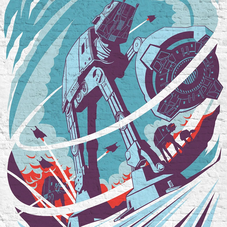 Vlies Fototapete - Star Wars Classic Concrete Hoth - 200 x 280 cm 