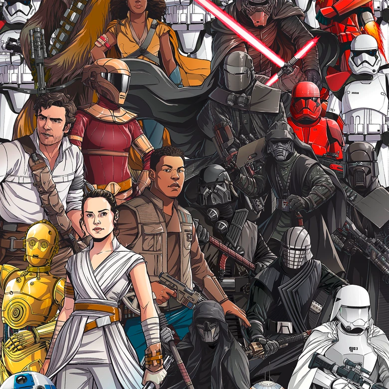 Vlies Fototapete - Star Wars Retro Cartoon - 200 x 280 cm 