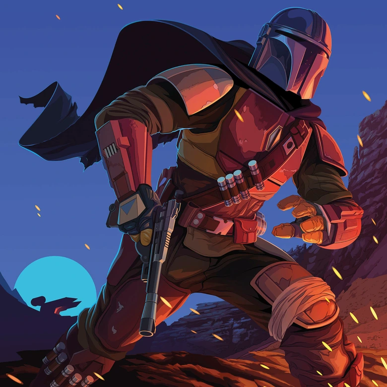 Vlies Fototapete - Star Wars The Mandalorian Big Ambush - 250 x 280 cm 