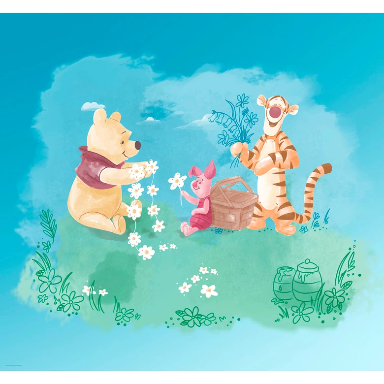 Papier peint - Winnie l'Ourson Pique-nique - 300 x 280 cm 