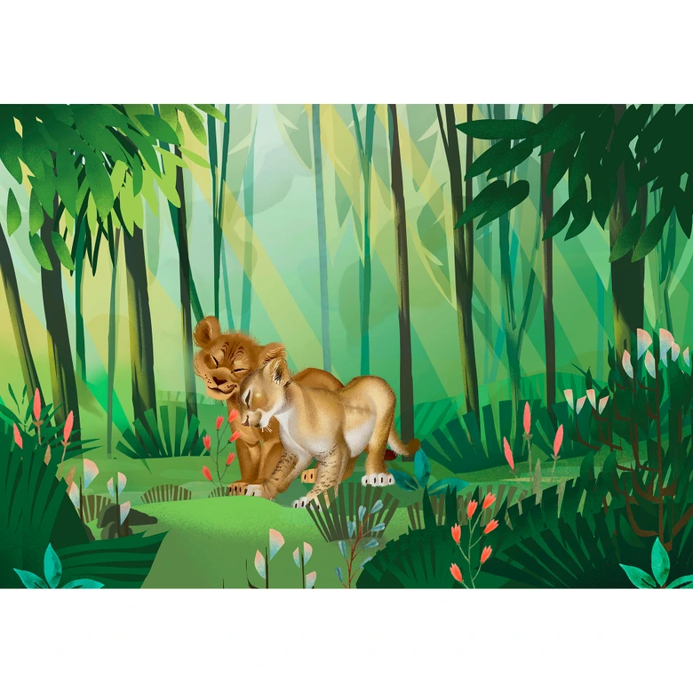 Vlies Fototapete - Lion King Love - 400 x 280 cm 