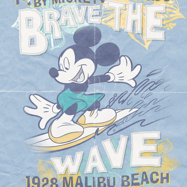 Vlies Fototapete - Mickey Brave the Wave - 200 x 280 cm 